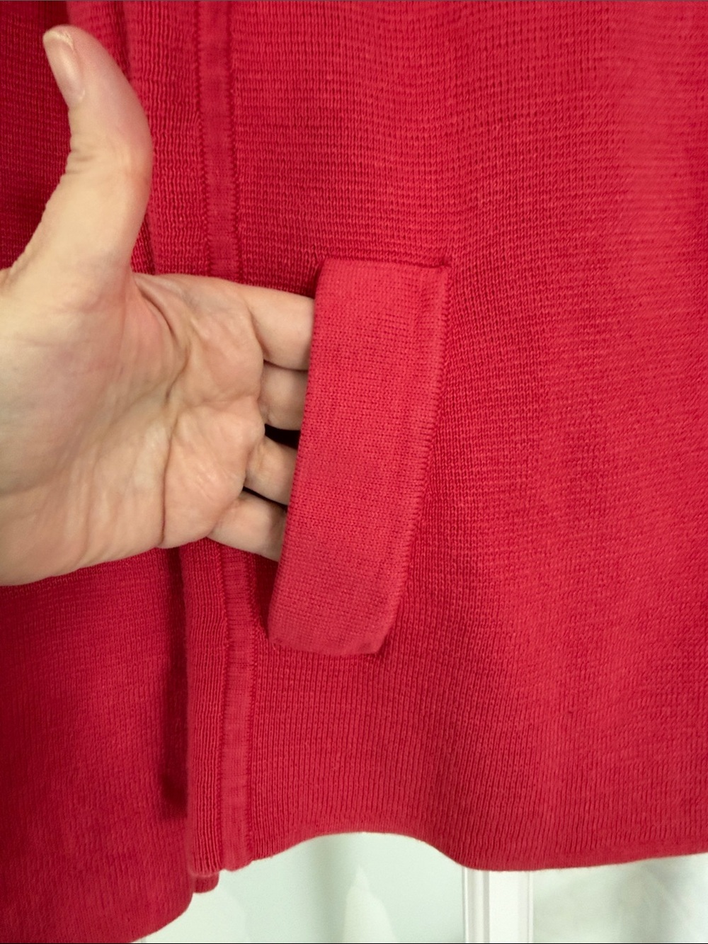 Talbots size M petite coral sweater jacket, EUC - Picture 5 of 6